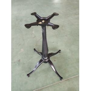 Cast Iron Cross Table Base Custom Table Legs Diamond Column Sandy Texture Finish