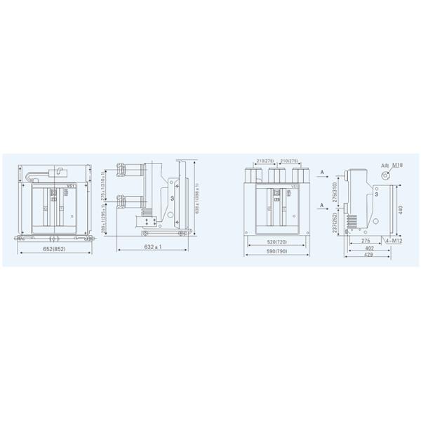 High Voltage Vacuum Circuit Breaker 11kv 12kv JB IEC Standard Fundable