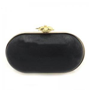 Quality Women fashion handbag accessories wholesale metal clutch oval box purse frame with gold for sale