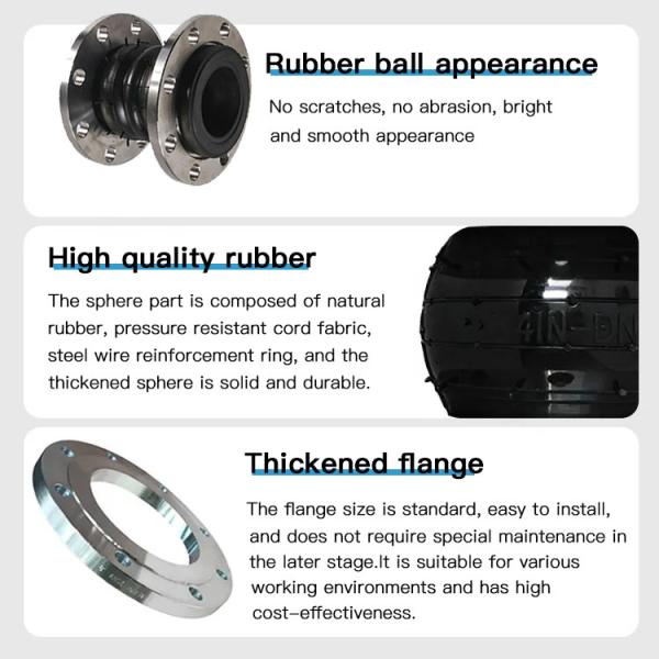 Customized DN150 JIS Galvanized Carbon Steel EPDM Rubber Joint Double Ball Bellows Flange Rubber Joint
