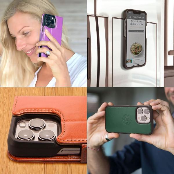 iPhone 13 Wallet case / 2-in-1 shock case and detachable vegan leather set, MagSafe compatible, RFID-protected