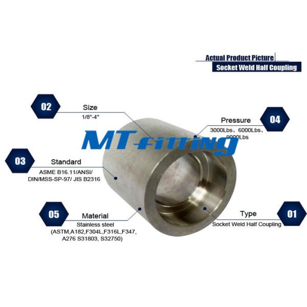 ASME B16.11 F11 / F22 Stainless Steel Socket Welded / Threaded Boss 2000LBS For Connection
