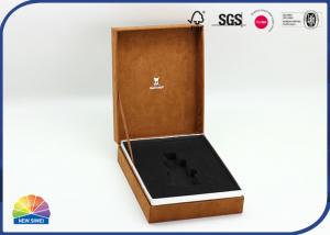 Quality Flocking Paper Hinged Lid Shoulder Box Hot Silver Stamping Logo for sale