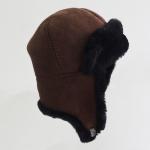 Trapper Winter Sheepskin Hats Unisex Plush Plain Custom Winter Hat