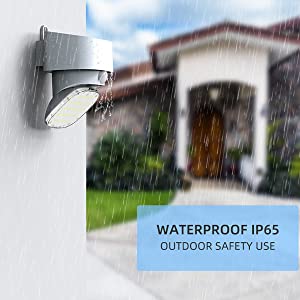 2000LM Gutter Mount Solar Motion Light / 4000K Solar Security Lights Dusk To Dawn