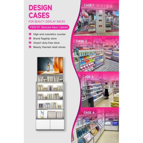 YXiS-X1 40mm Soft Film Light Box Skincare Display Cabinet With Adjustable Shelves