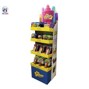 Quality Retail Store Fixtures Free Standing Cardboard Floor Display Stand for sale