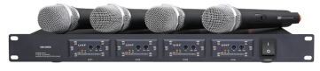 310 top wireless microphone system UHF 4-channels 200 channels LCD display PLL infrared