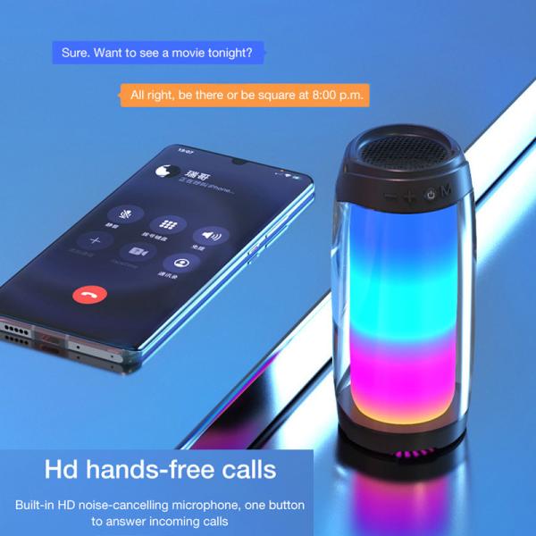 32G Full Screen 3D Wireless Portable Speaker Colorful LED Light Bass Sound Box