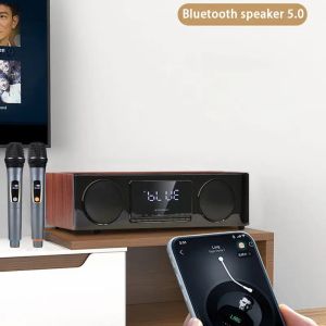 60W Karaoke Bookshelf Active Speakers With Microphone Clock
