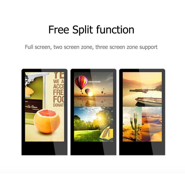 86 Inch Free Standing Digital Signage High Brightness Touch Screen Digital Signage WIFI