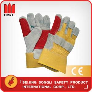 Quality SLG-HD6020-E cow split leather working safety gloves for sale
