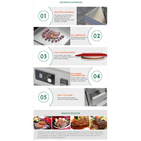 Commercial burger grill electric stove for kitchen