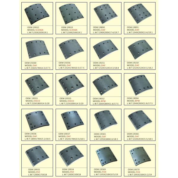 Non Asbestos Brake Lining For Truck Heavy Truck Brake Lining 19933 Brake Lining