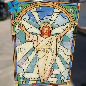 Quality Solid Tiffany Art Church Stained Glass 3mm-22mm Double Glazed Window Glass For Wall for sale