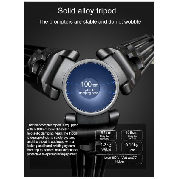 22 Inch Speech Broadcasting Studio Teleprompter with Caster Tripod by TYSTVideo