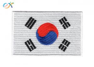 Quality Korea Ireland Flag Embroidered Military Patches Rectangle Shape For Garment Uniform for sale