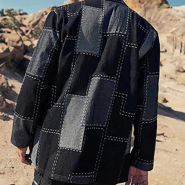 Denim Line Lattice Print Fabric 108×56 , 9OZ Stretch Jacquard Fabric 170cm Width