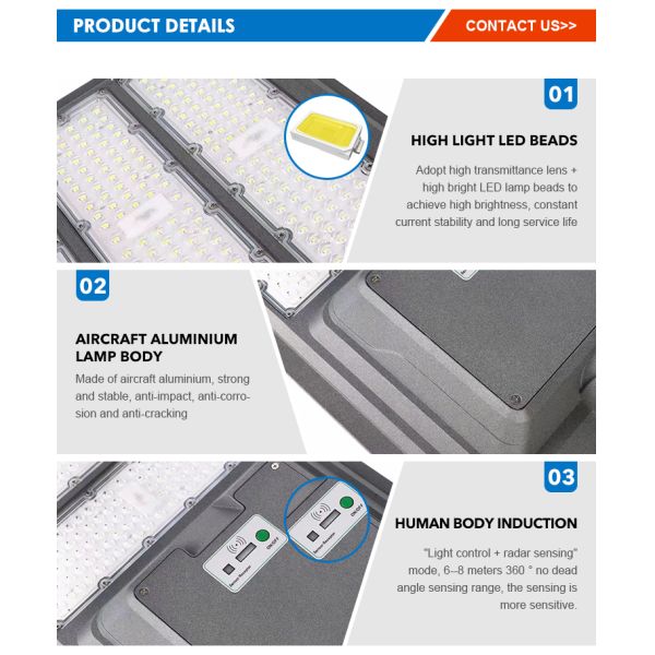 Super Bright Outdoor Waterproof Ip65 Motion Sensor Solar Light