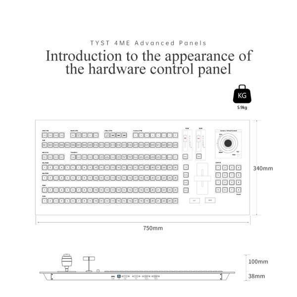 PTZ Input 4M/E TYST Switch Panel Keyboard VMIX Control Panel 4ME Real Time Live Slow Motion Playback Systems