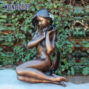 China Custom Life Size The Bronze Statue of the Daughter of the Sea Listening to the Sound of the Sea on sale