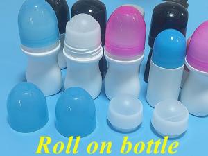 Quality 50ml HDPE empty round Plastic Roll on Deodorant Bottle Roller Fragrant Body Bottle Plastic Roll on Antiperspirant Bottle for sale