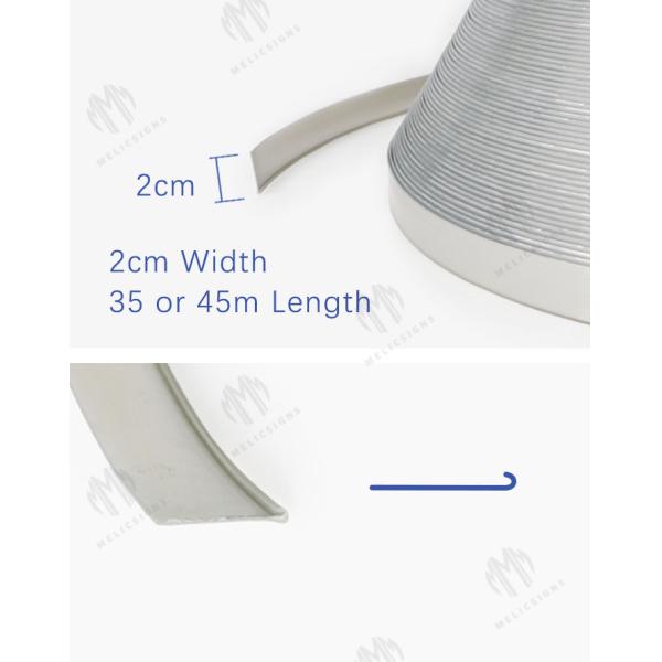 Environmentally Friendly Aluminum Plastic Trim Cap Bright Silver Color J Type