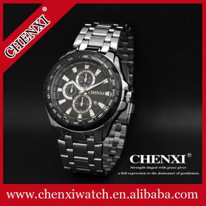 Quality C031A Day Date Display Stainless Steel Watches Man Black White Business Men Wrist Watch for sale
