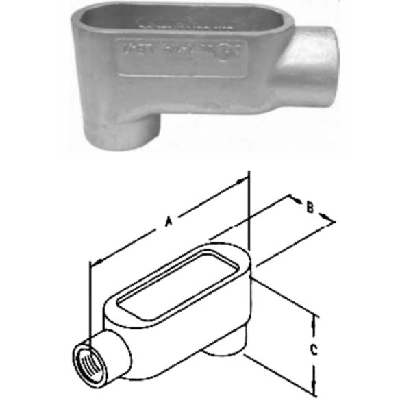 4 inch IMC Rigid Threaded Form 7 Conduit Bodies Type T Condulet Gray Iron