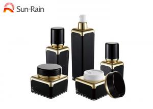 Quality Black Square Acrylic Jars For Cosmetics Luxury Cream Packaging 30ml 50ml SR2366 for sale