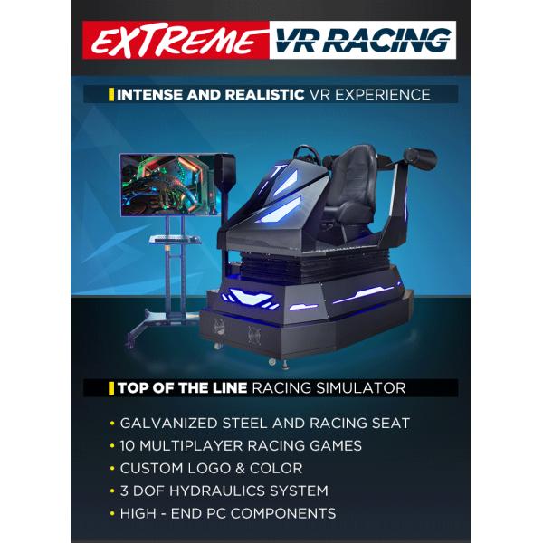 Black VR Racing Simulator Game Amusement Machine Custom Color 42" Monitor