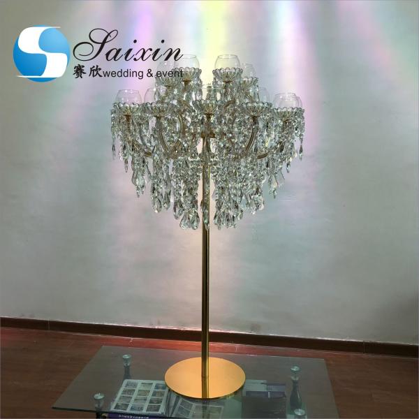 18 Arms Pendant Full Crystal Glass Pendant Chandelier Transparent Foot Candle Holder