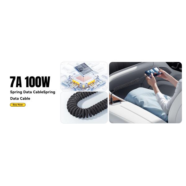 ESSAGER ES-X66 Spring Style Cable 100W 88W 7A USB Type C to USB Cable