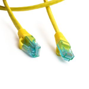 Switch Router Modem 2m Yellow Lan Cable / Network Patch Cable For Departments