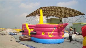 Quality Comfy Pirate Ship Kids Jumping Castle Slide Combo 5-15 Minutes Inflate Time for sale
