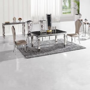 Quality Marble Luxury Modern Dining Tables Prismatic Table Leg 8 Seaters Home Furniture Silver for sale