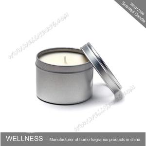 Quality Really Good Smelling Scented Tin Candles With Round And Top Printing Sticker for sale