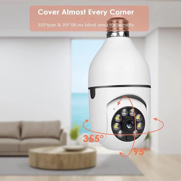 Smart E27 Light Bulb Camera With Audio 4mp Dual Light Pan Tilt Auto Tracking Tuya Smart Home Security Camera