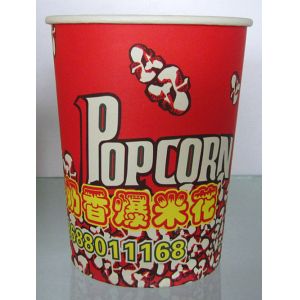 Quality 32oz -85oz Disposable Paper Popcorn Buckets With Single Side PE Coated for sale