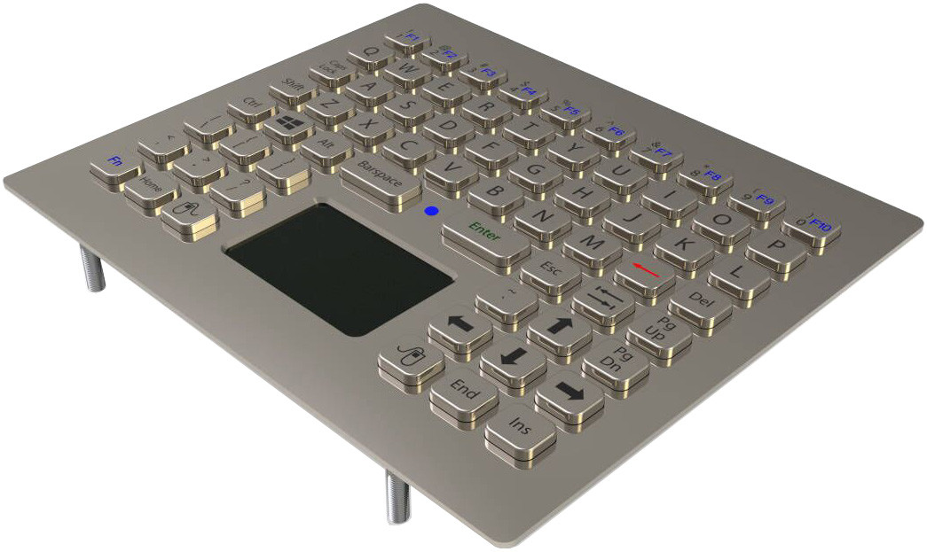 Super-tiny Stainless Steel Industrial Keyboard With Touchpad And Function Keys For Machines