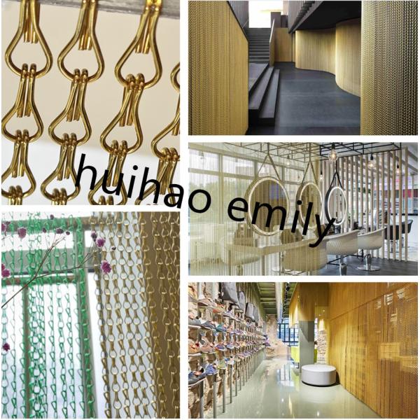 2mm Hook Link Type Metal Mesh Drapery Window Door Fly Curtain