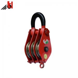 Quality Cable Pulling Lifting Pulley Block Wire Rope Sheaves With Shackle 20 Ton for sale