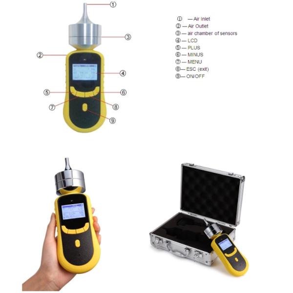 LCD Display Hydrogen Sulfide H2S Gas Detector Monitor For Oil Gas Station