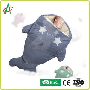 Quality BSCI 90x60cm Baby Shark Sleeping Bag for 0-12 month years old for sale