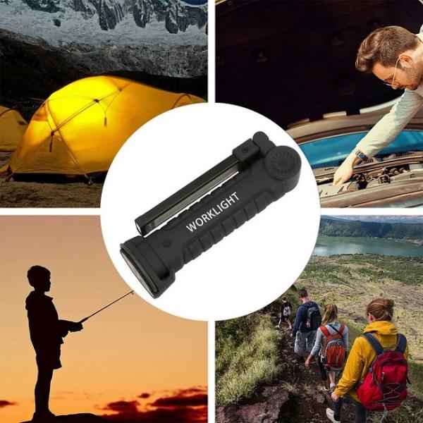 360 Deg Free Rotating 3W COB Portable Magnetic Lights Torch 200 Lumen