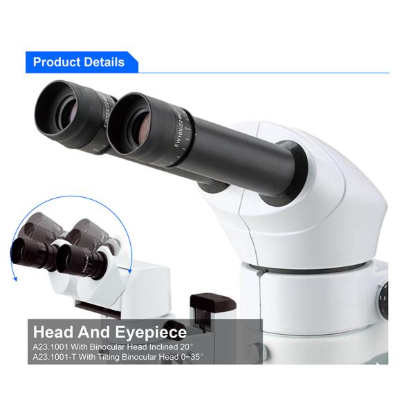 Inclined Head A23.1001 Stereo Zoom Binocular Microscope Max 0.8~8x