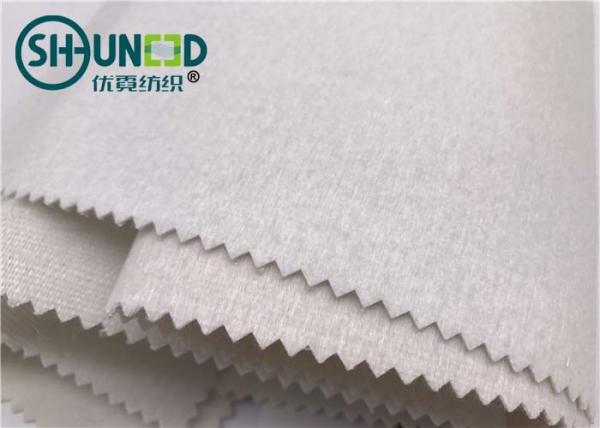 Buy 100% Polyester Plain Weave Woven Tie Interlining Fabric Single Side Brushed at wholesale prices