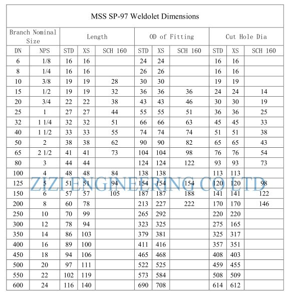 Weldolet 10 " x 3 " Sch OLET Pipe Fittings 160 x Sch 80 ASTM A182 F304 MSS SP 97