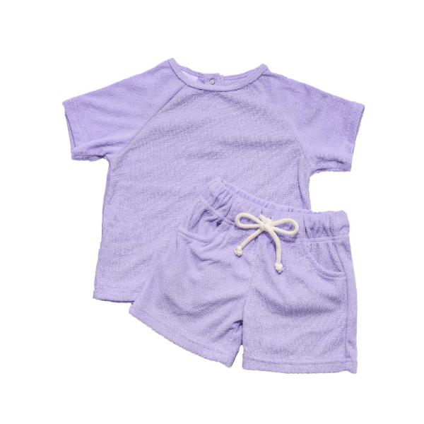Towel Terry Fabric Custom Tee Shirts Neutral Baby Cosy Raglan Sleeve Tshirts