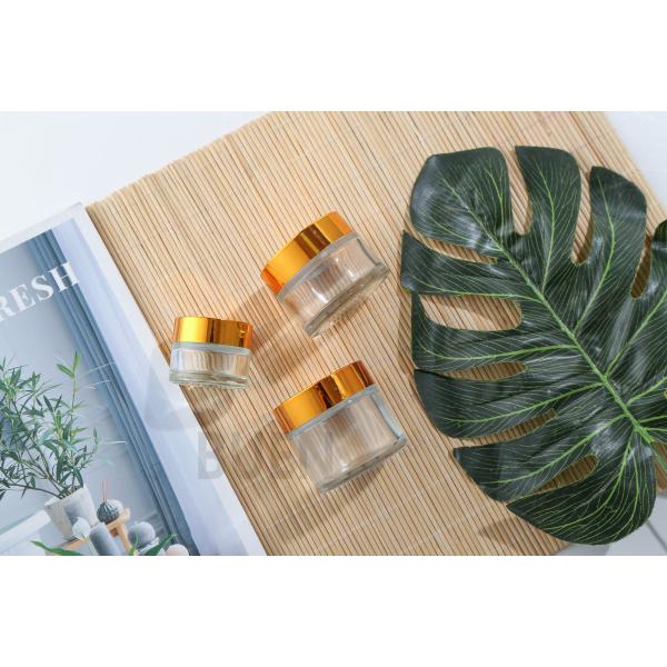 5g Empty Clear Glass Cosmetic Jars Electroplating For Eye Cream Packaging